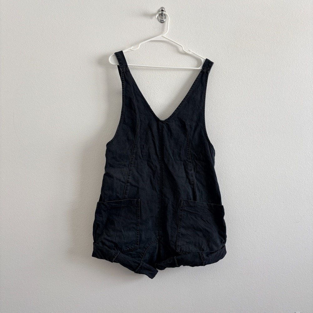 We The Free Shortall Overall Women S Black Denim Loose Lightweight Casual